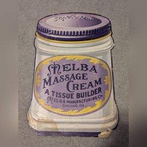 Antique 1920s Melba Cosmetics Massage Cream Diecut Cardboard Advertising Sign